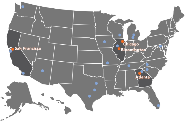 office map of US